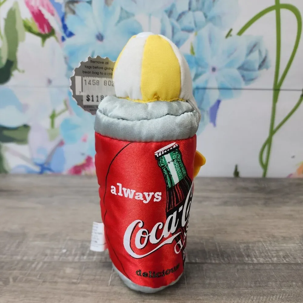 Coca-Cola Plush Can Bean Bag w/ Tag 1997 Stuffed Toy Sunglasses Hat 7
